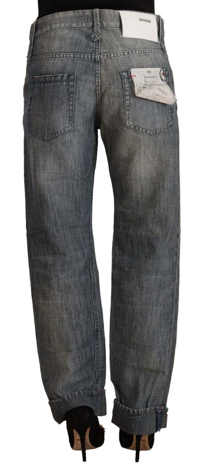 Acht Chic Gray Washed Straight Cut Jeans