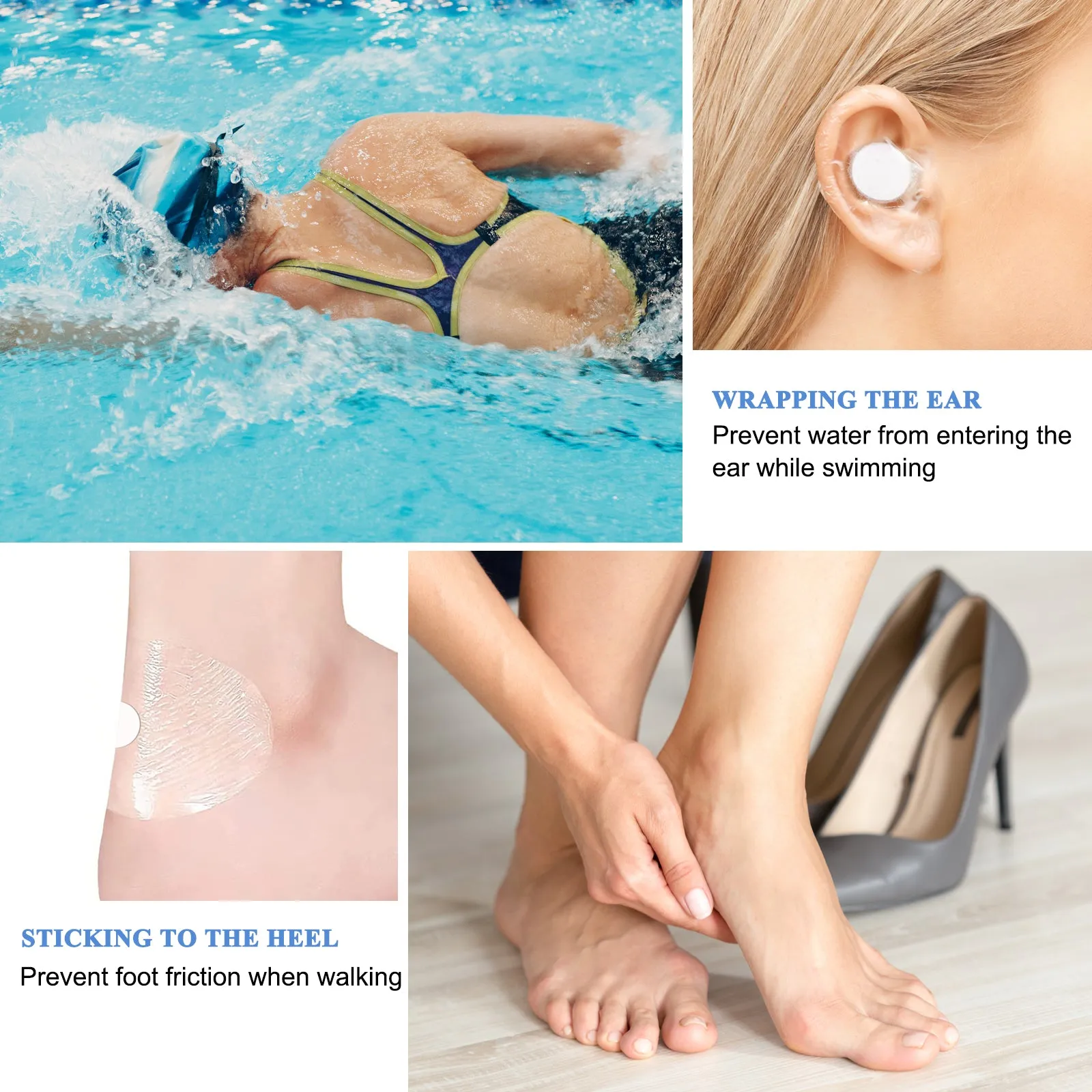 Aliver Ear Covers for Shower 40 pcs, Waterproof Silicone Ear Patch