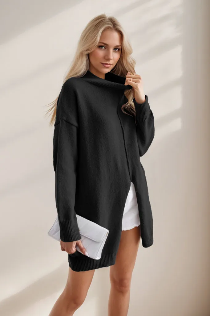 Amara Mini Slit Sweater Dress