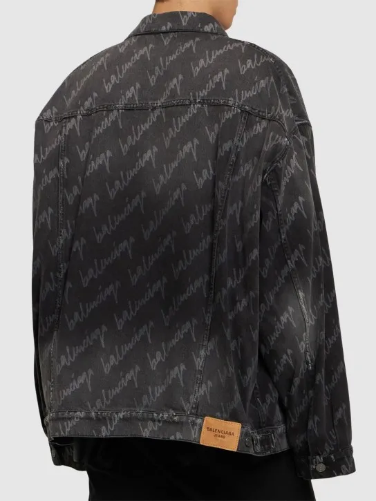 Balenciaga   Over all over logo denim jacket 