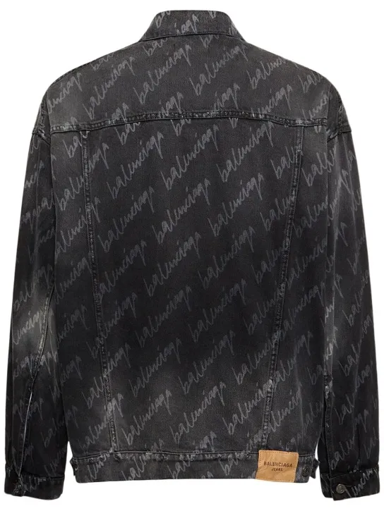 Balenciaga   Over all over logo denim jacket 