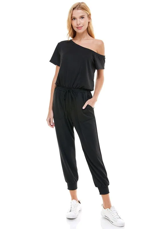 Black Off-Shoulder Jumpsuit