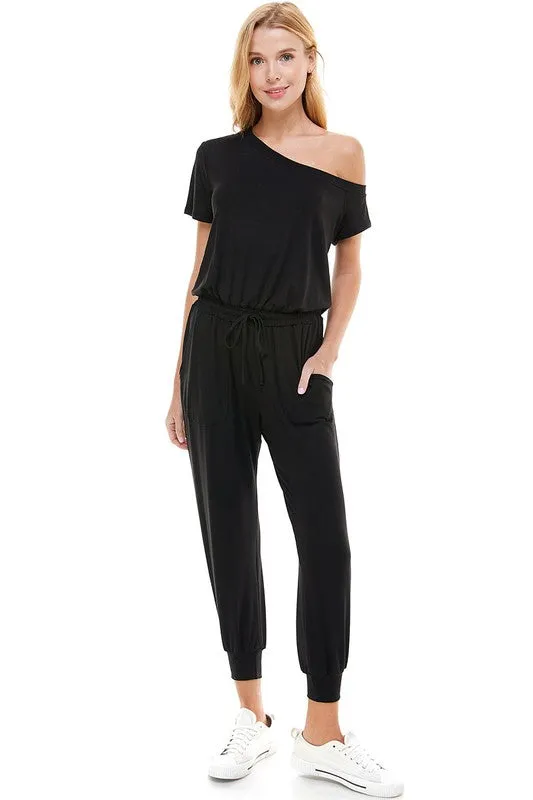 Black Off-Shoulder Jumpsuit