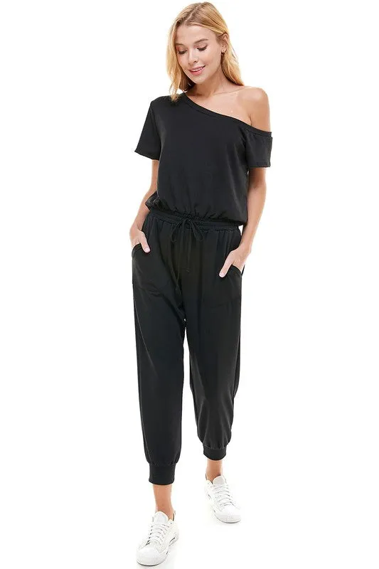 Black Off-Shoulder Jumpsuit