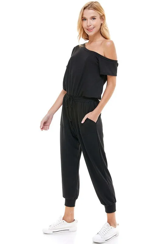 Black Off-Shoulder Jumpsuit