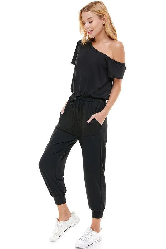 Black Off-Shoulder Jumpsuit