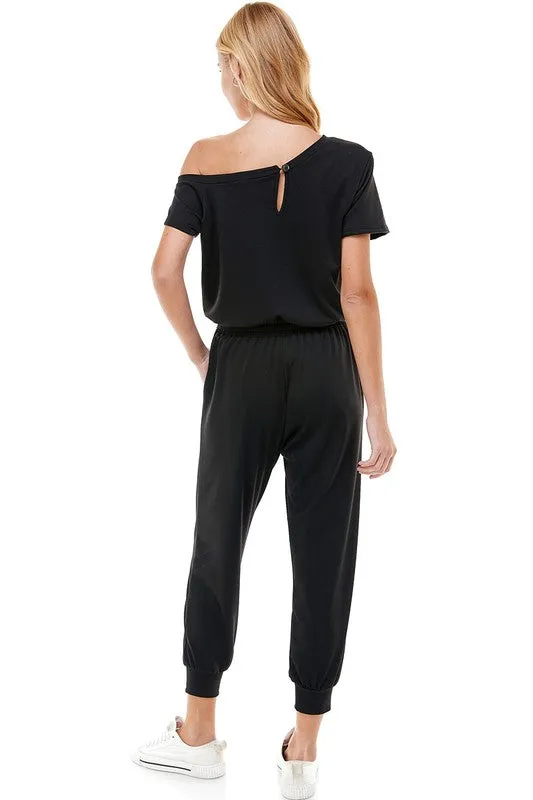 Black Off-Shoulder Jumpsuit