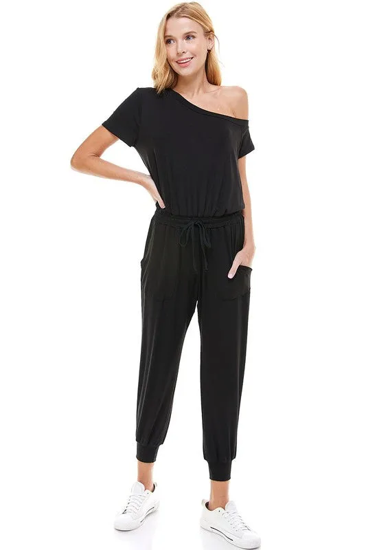 Black Off-Shoulder Jumpsuit