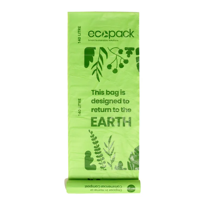 Ecopack 140L Compostable Wheelie Bin Liners (1 Roll/5 Bags)