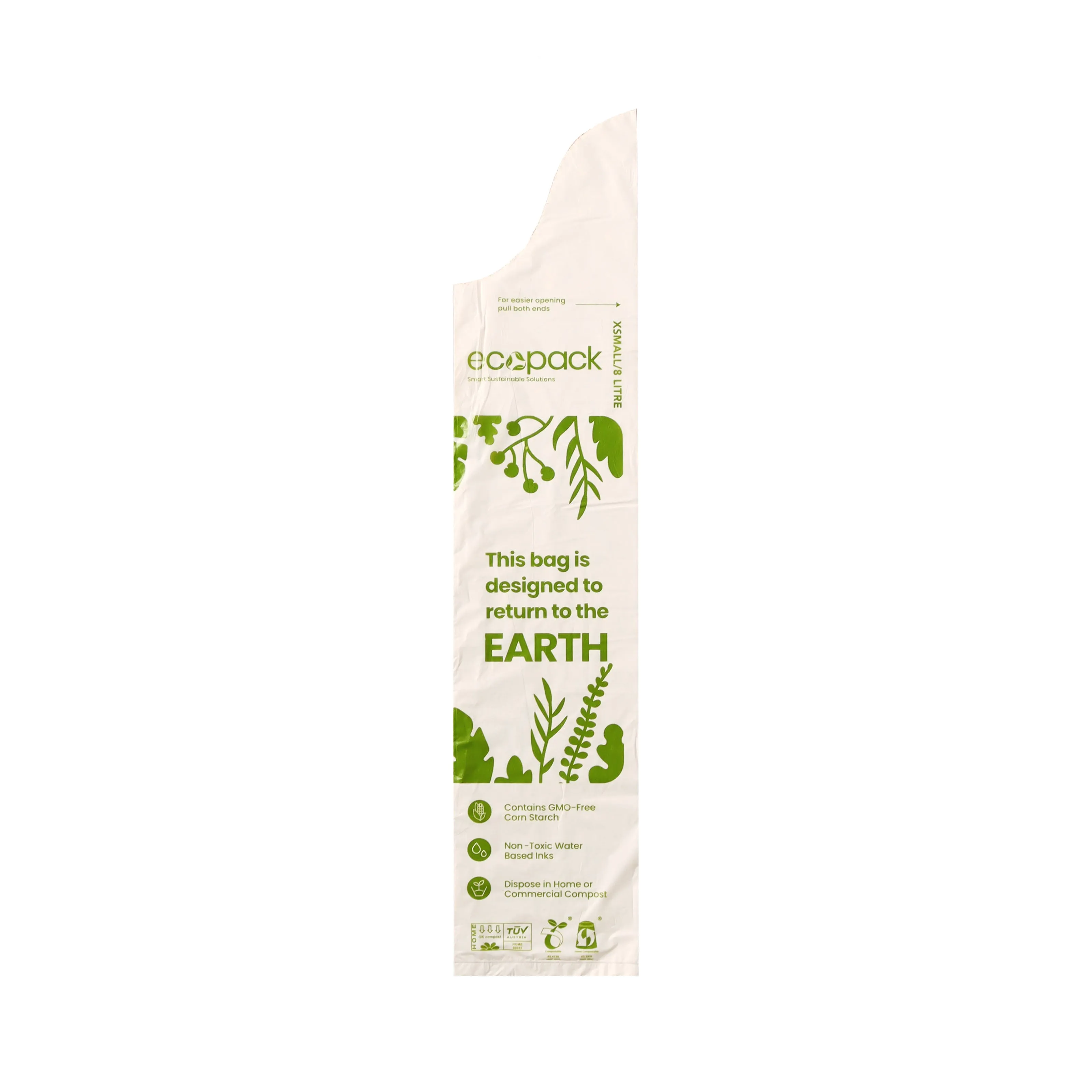 Ecopack 8L XS Compostable Bin Liners (1 Box/60 Bags)