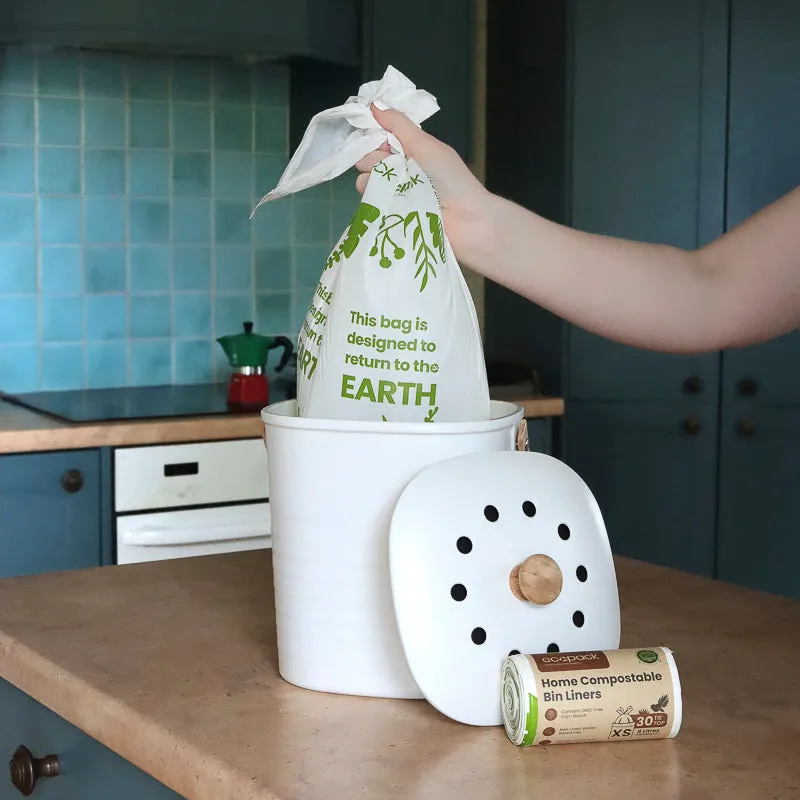 Ecopack 8L XS Compostable Bin Liners (1 Roll/30 Bags)