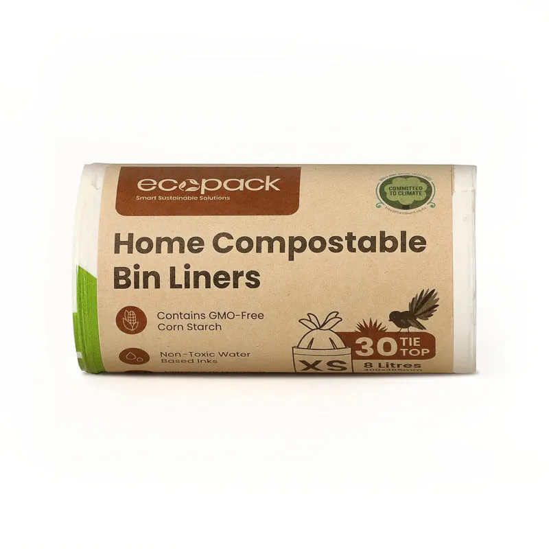Ecopack 8L XS Compostable Bin Liners (1 Roll/30 Bags)