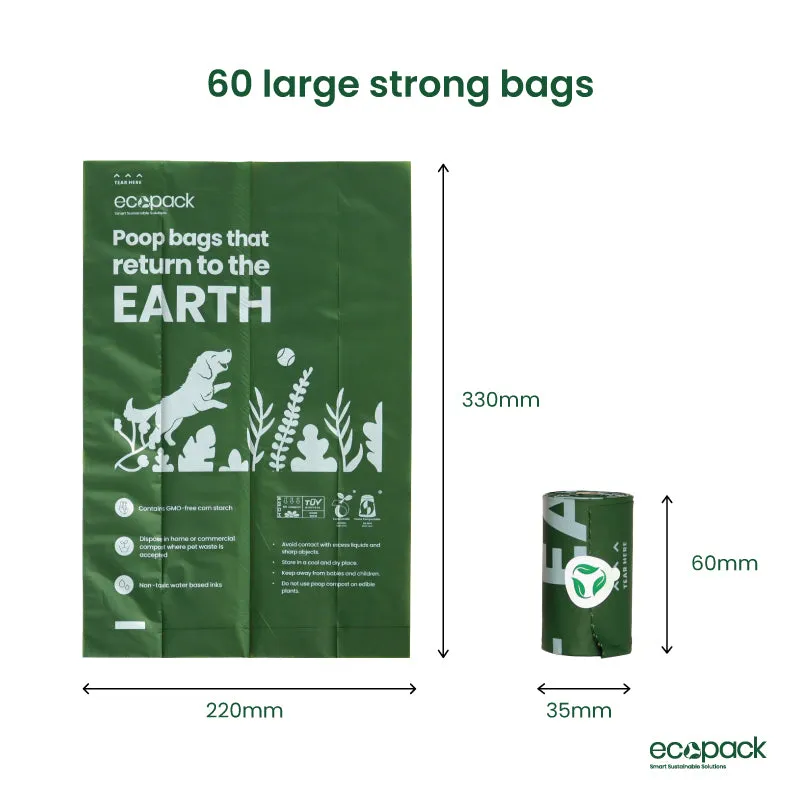 Ecopack Compostable Dog Poop Bags (3 Boxes/180 Bags)