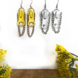 Fun unique zipper earrings, handmade