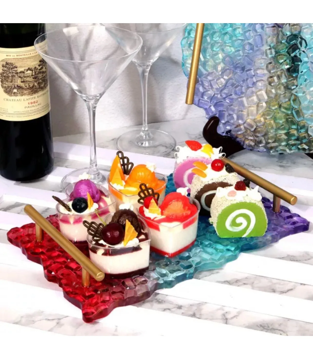 Gemstone Inlay Silicone Resin Tray Mold