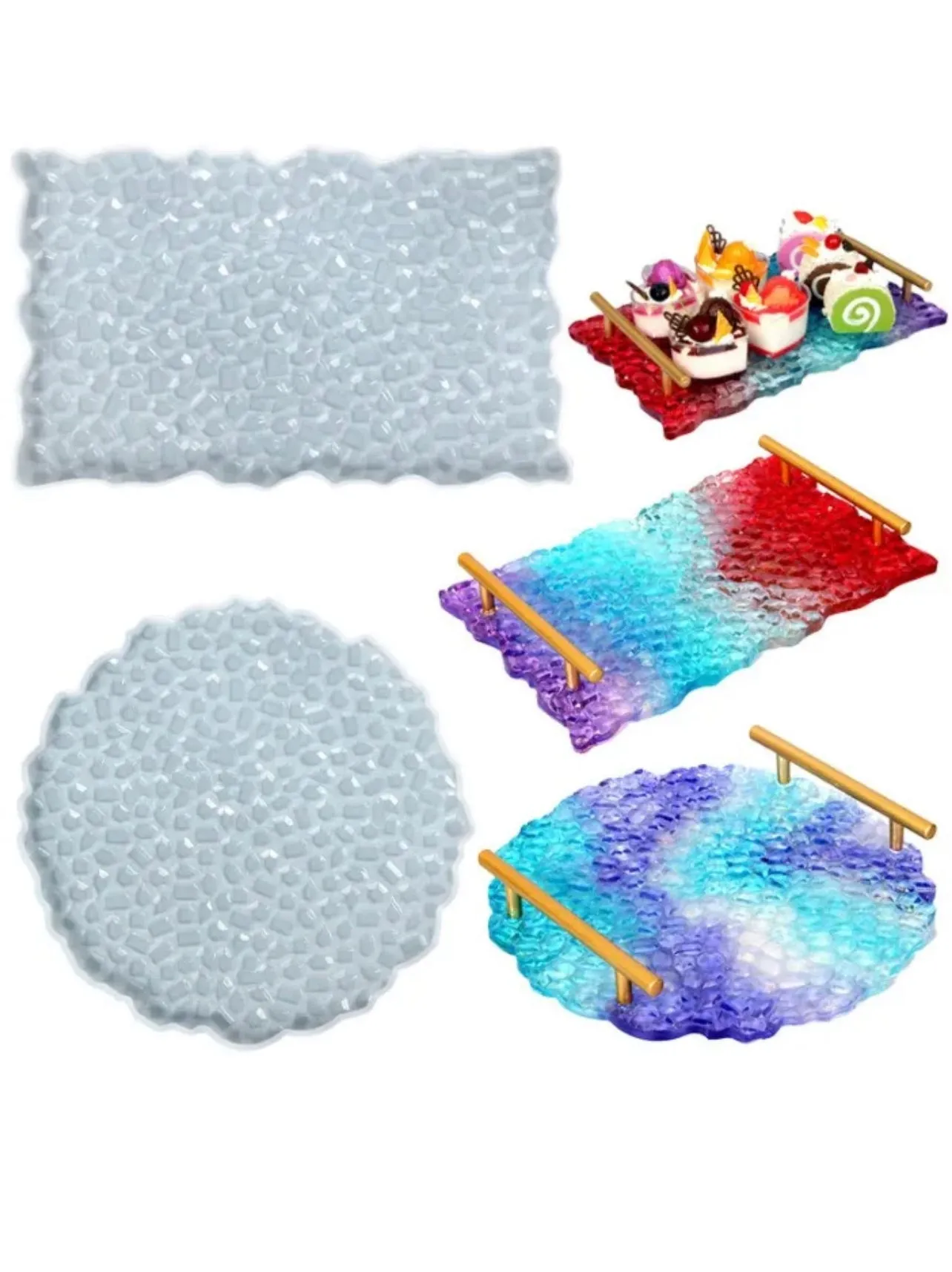 Gemstone Inlay Silicone Resin Tray Mold