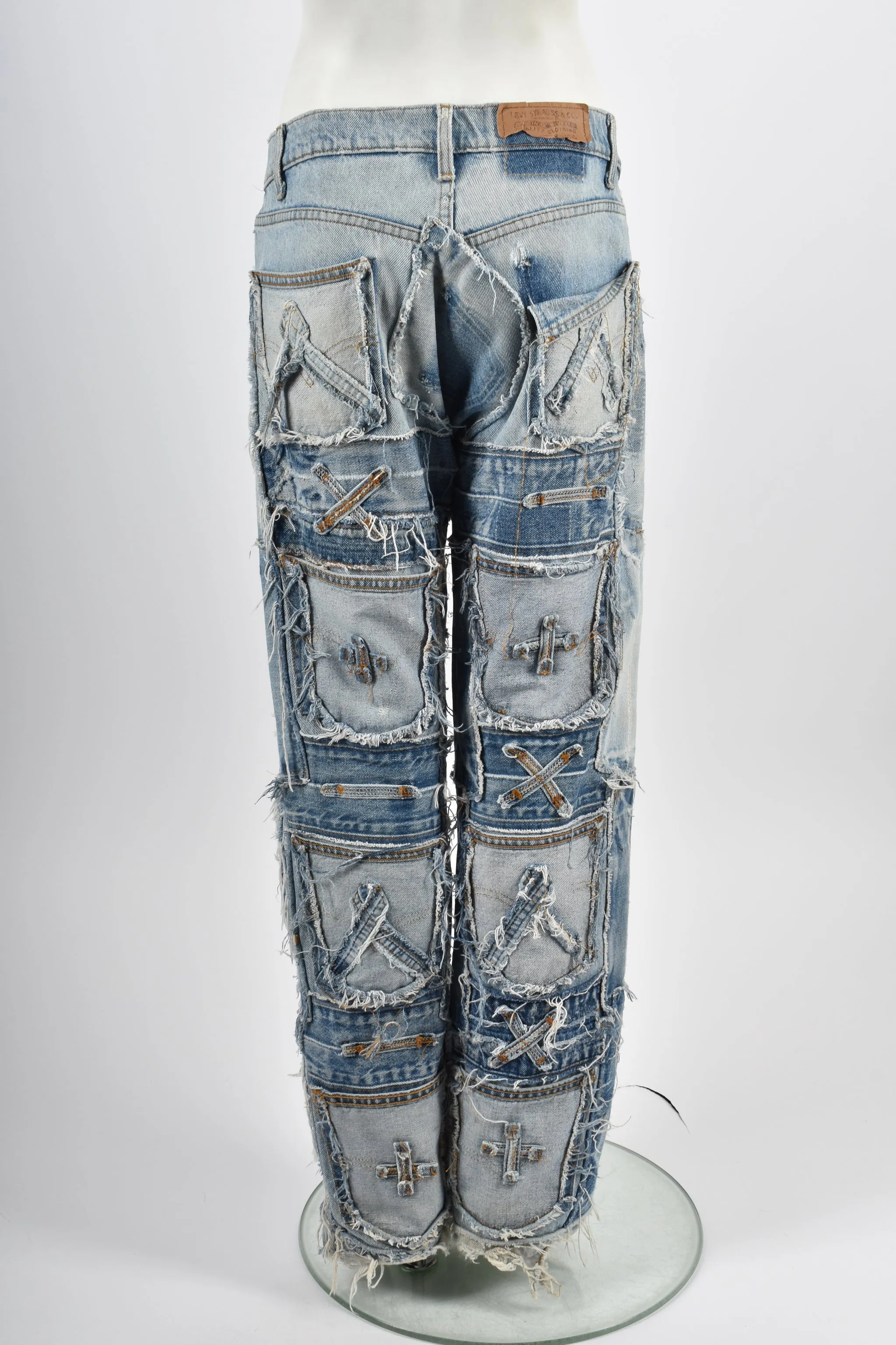 LEVIS STRAUSS 1980s customised denim patchwork jeans