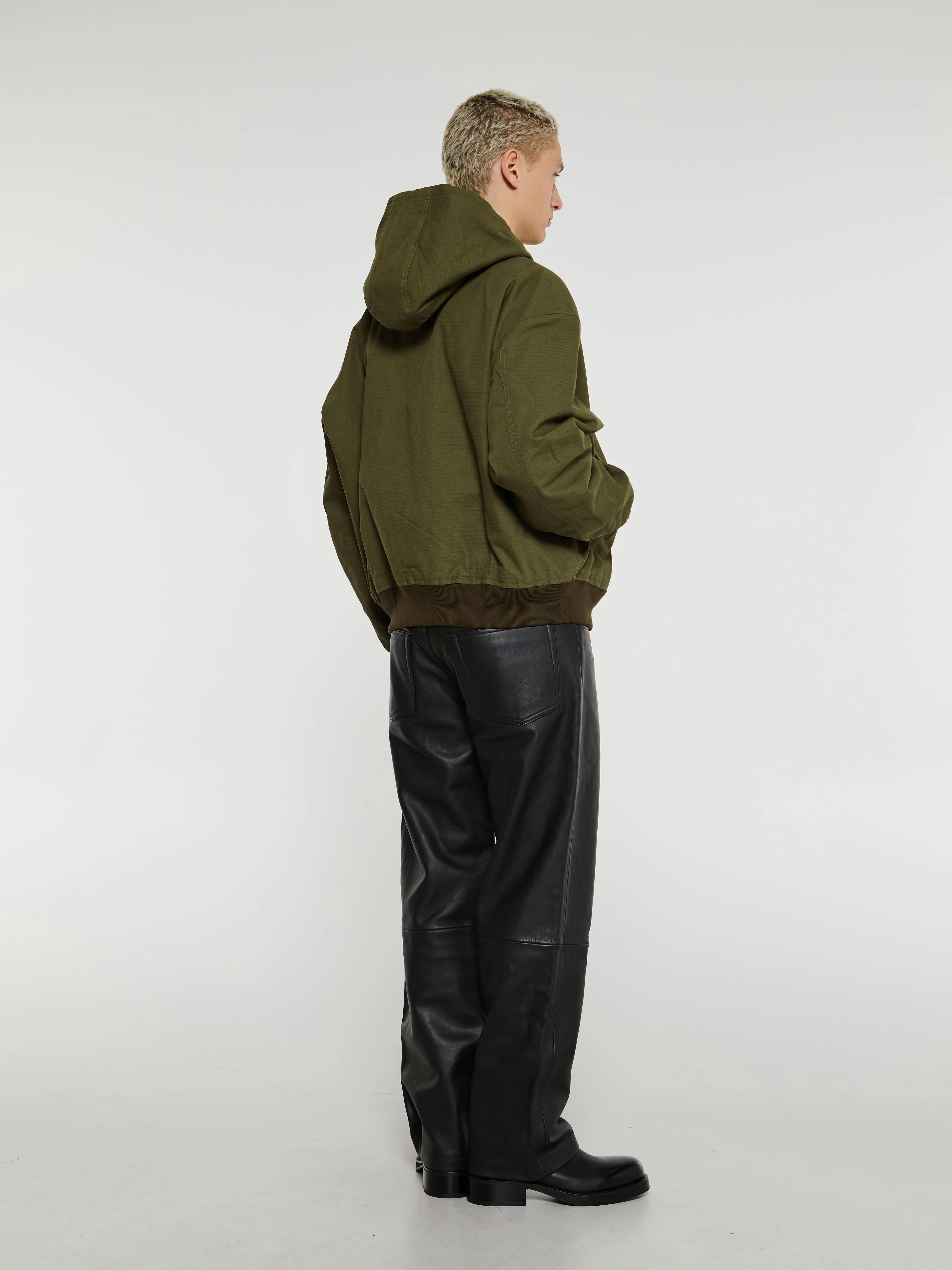 Ripstop Padded Jacket in Olive Green