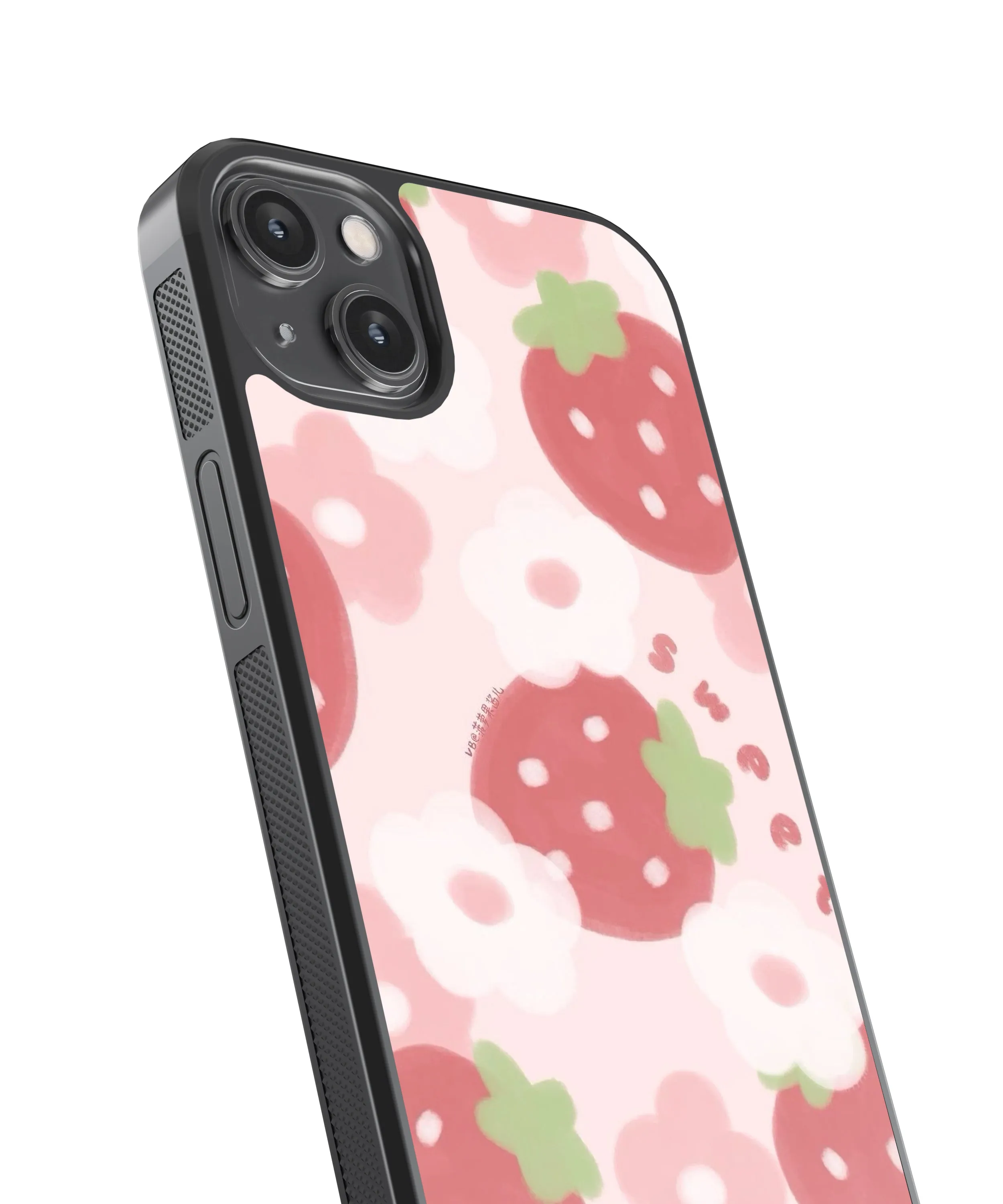 Sweet Strawberries Abstract Glass Phone Case Cover
