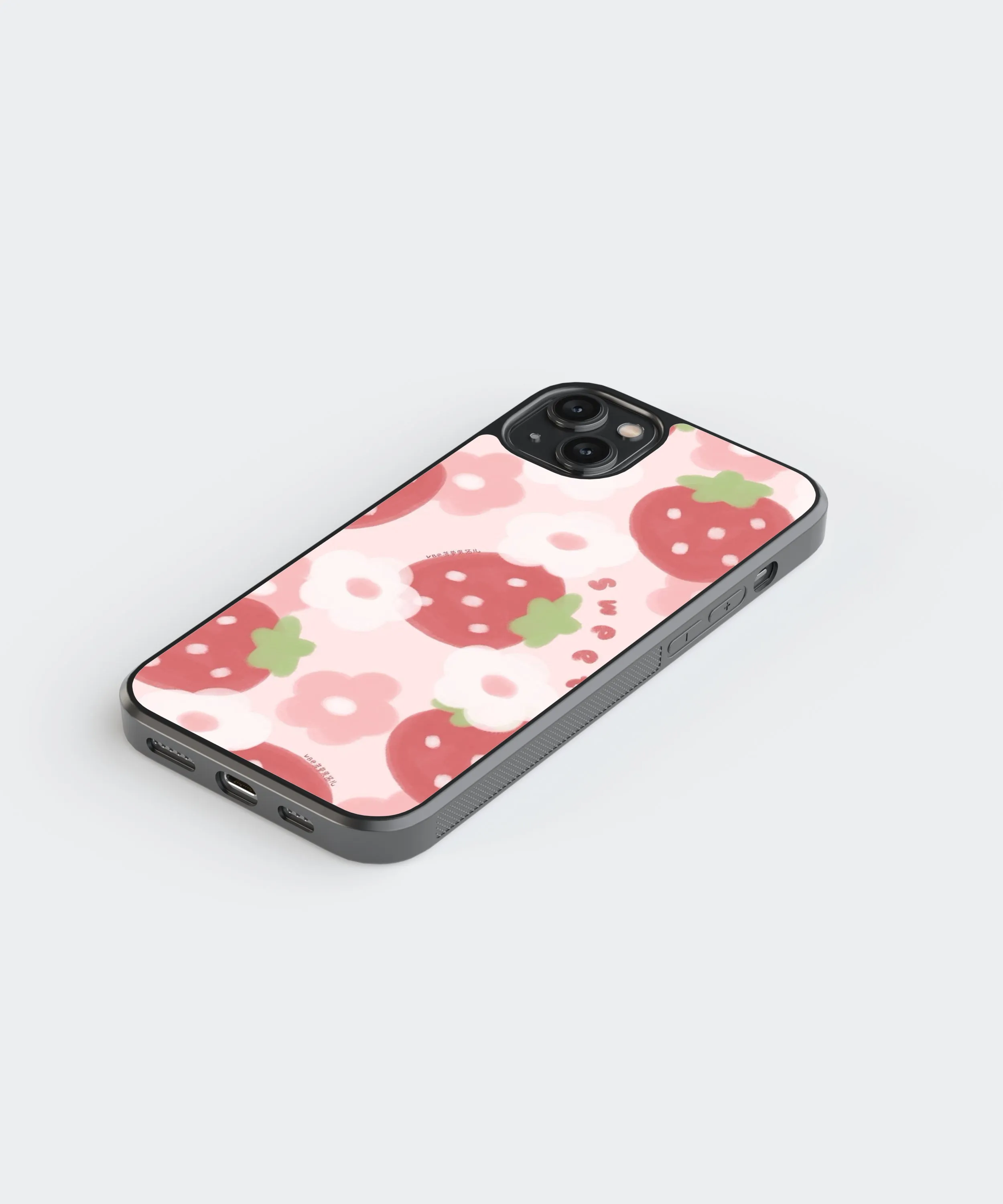 Sweet Strawberries Abstract Glass Phone Case Cover
