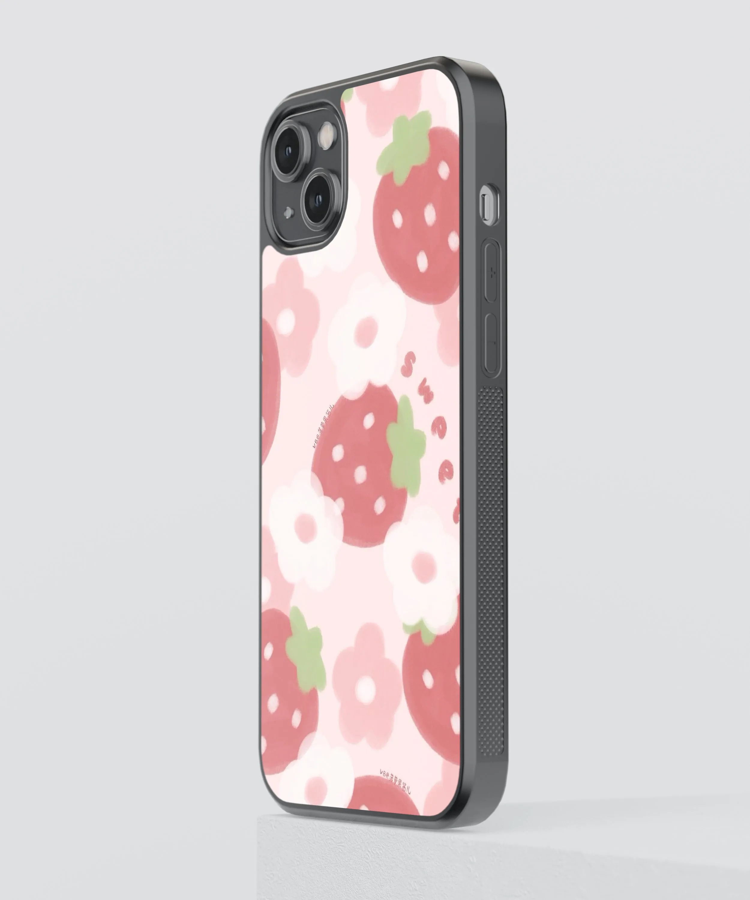 Sweet Strawberries Abstract Glass Phone Case Cover