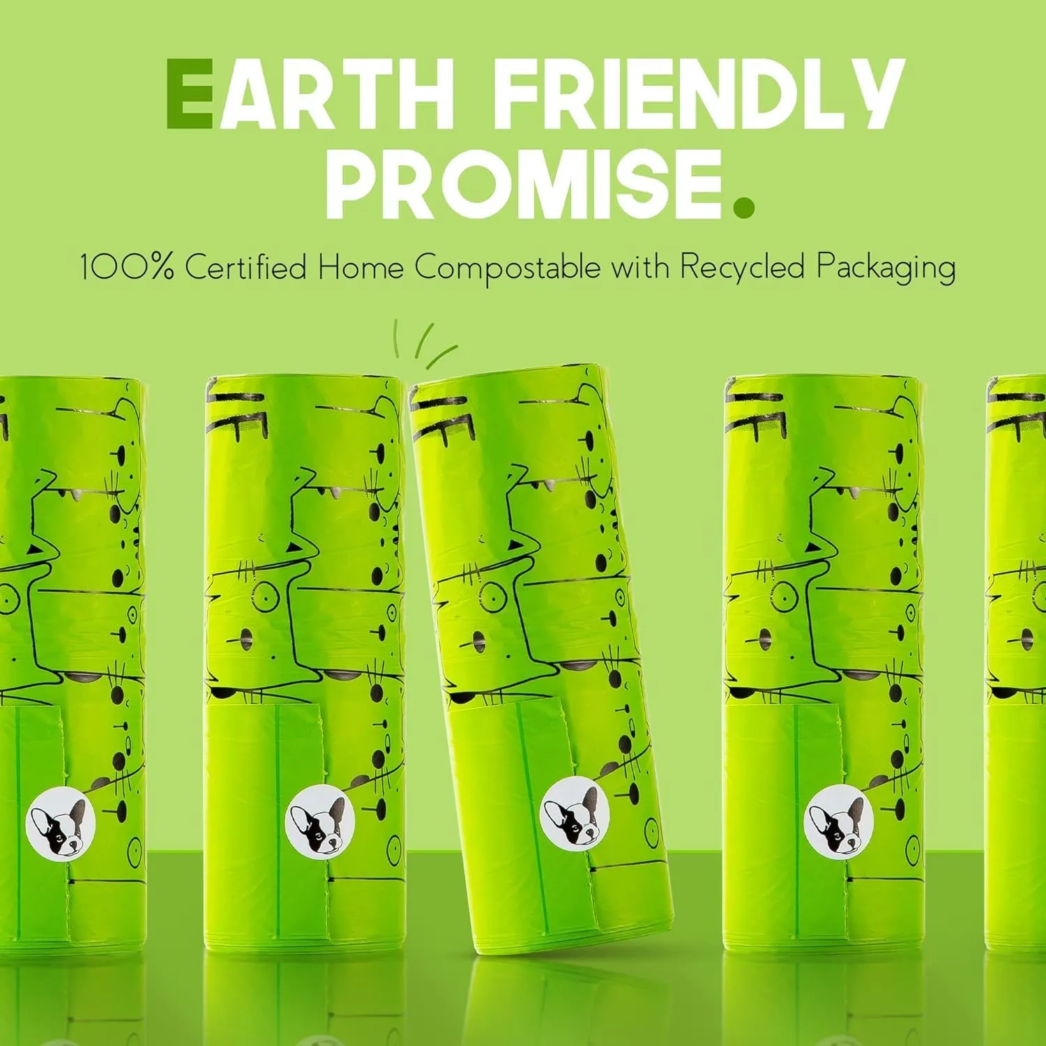 TÜV Austria HOME Compost Certified Standard Dog Poop Bags with Handles