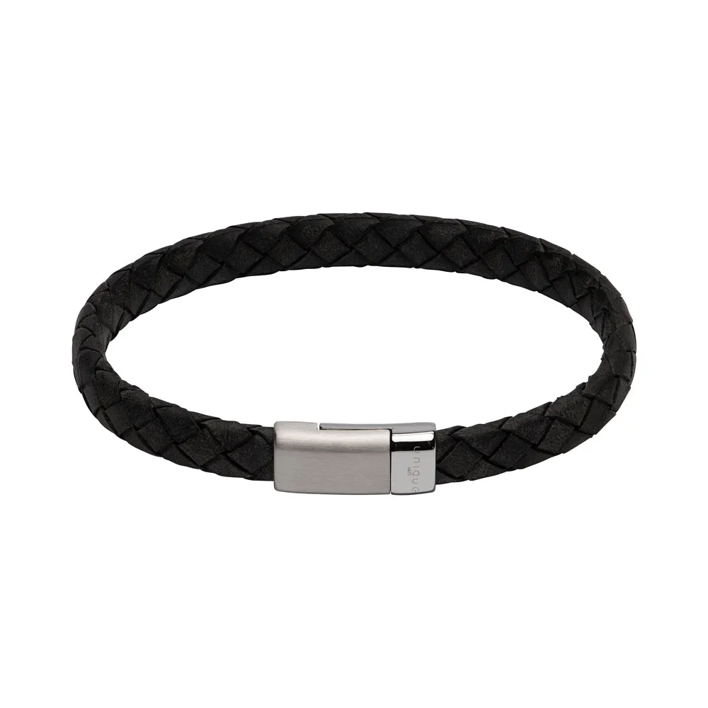 Unique & Co Antique Black Leather Bracelet B446ABL