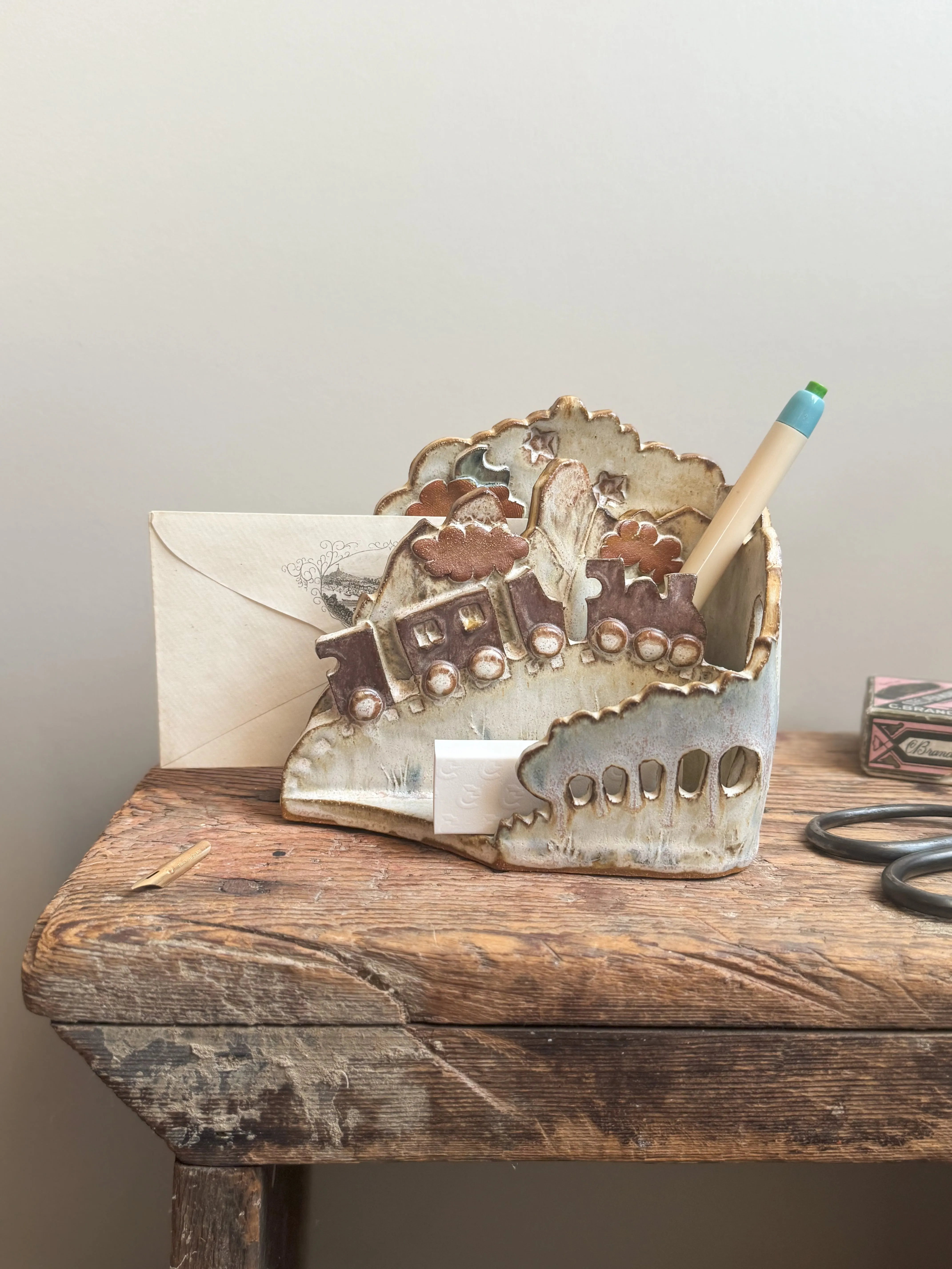 Unique Studio Pottery Desk Tidy