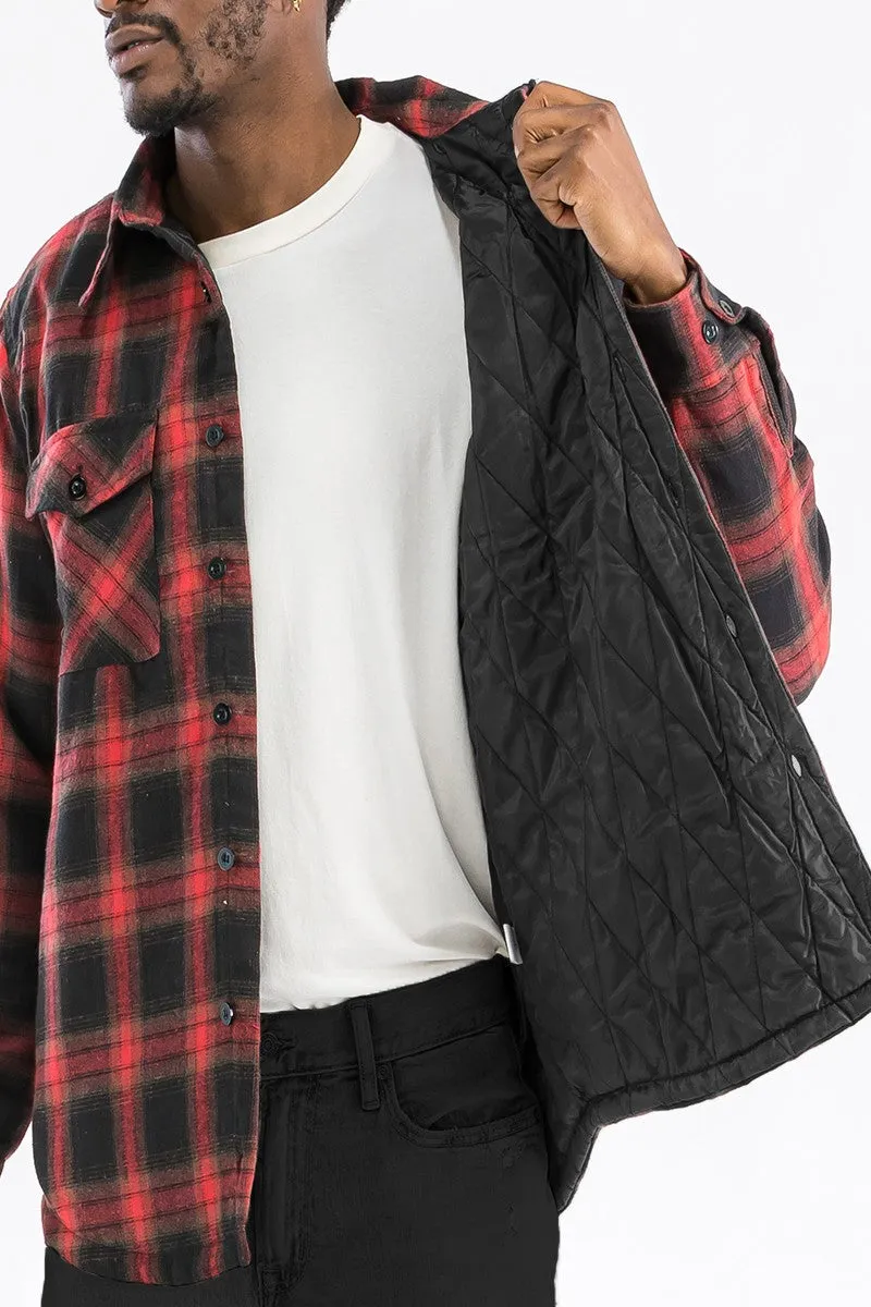 Wisconsin Name Plate Quilted Plaid Jacket